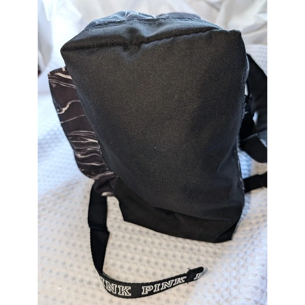 Pink Campus Backpack Victoria's Secret Black & White Marbled Logo Travel Bag 15